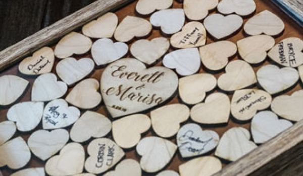 laser cut wedding guestbook shadow box