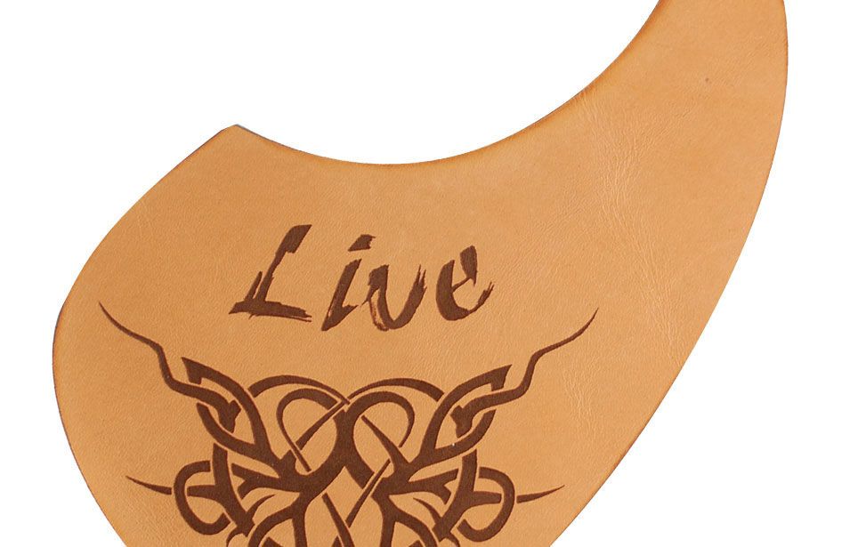 Laser Engraved Leather Guitar Pick Guard