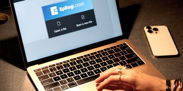 Computer showing new Pulse browser application from Epilog Laser