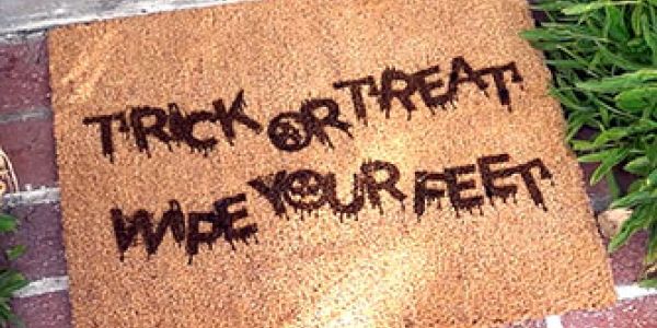 Laser Engraved Halloween-themed Coir Doormat