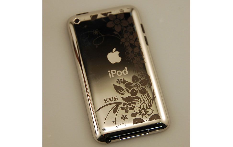 iPod gemarkeerd met CO2-laser