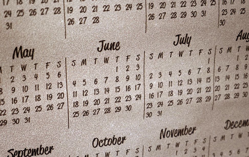 Calendario de cuero grabado por láser