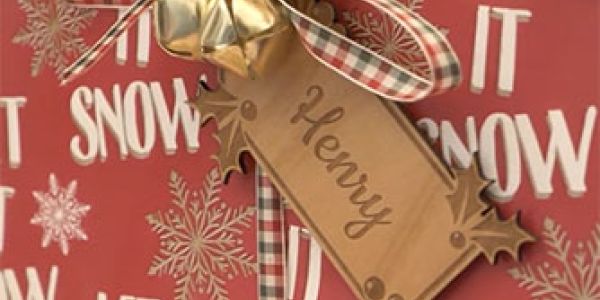 Laser engraved wooden gift tags