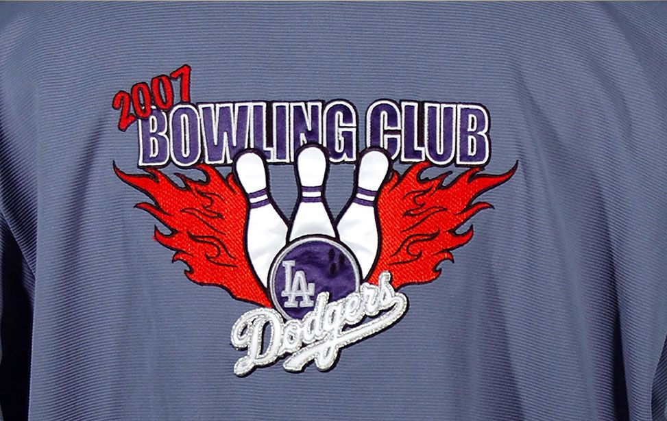 Laser cut appliqué bowling shirt