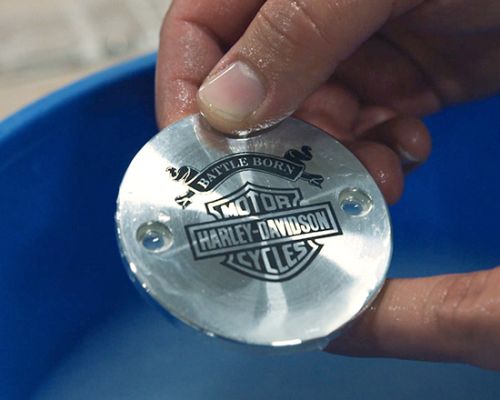 example of anneal mark on motorcycle part