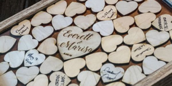 laser cut wedding guestbook shadow box