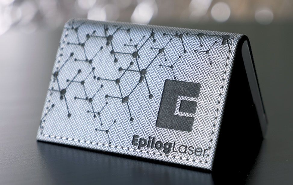 Laser Engraved Leather Card Holder