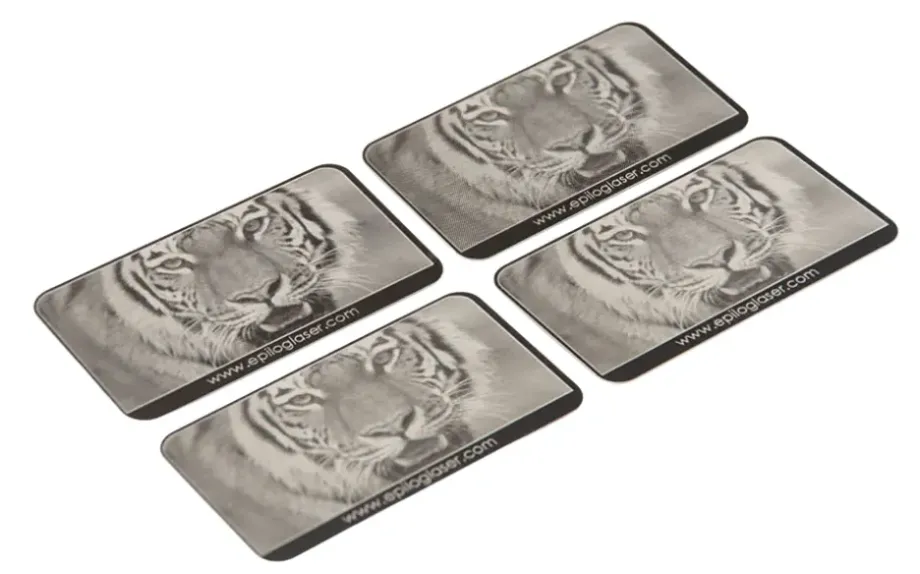Tiger Photos Laser Engraved on Anodized Aluminum