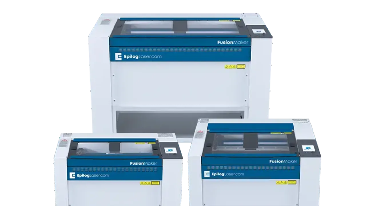 Epilog Fusion Maker 12, 24, and 36 laser engraving machines