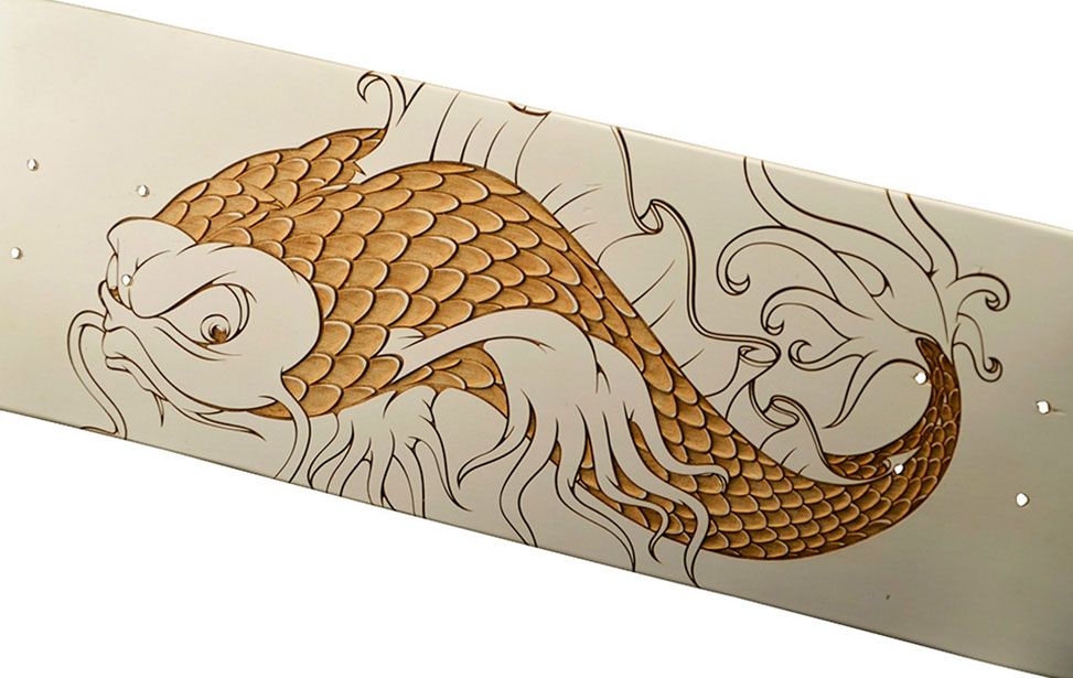 Laser Engraved Fish Skateboard Deck