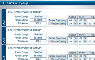 Job Material Settings