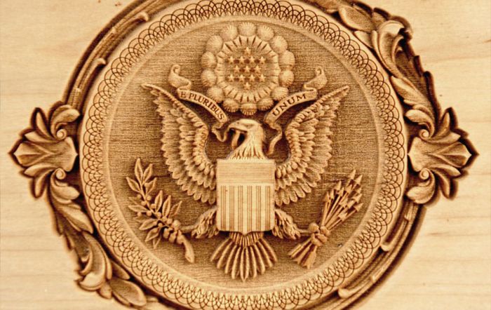 3D Engraved Eagle Engraving on Wood