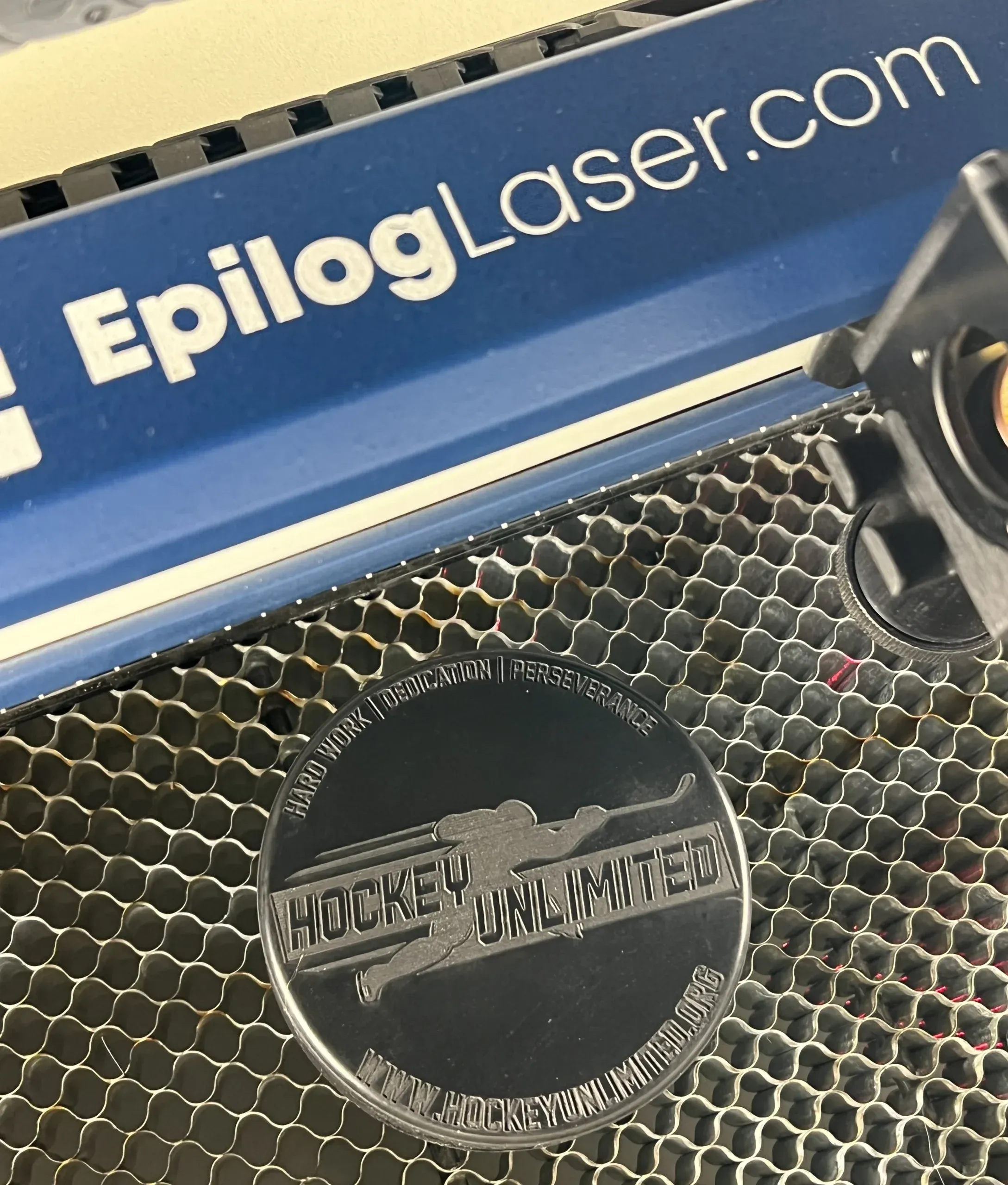 engraved hockey puck
