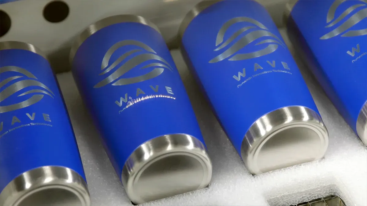 vasos con grabado láser para uso promocional