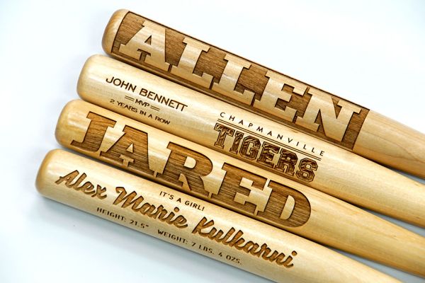 Laser Engraved Miniature Wooden Baseball Bats