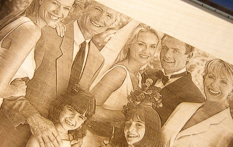 Laser Engraved Wedding Photo