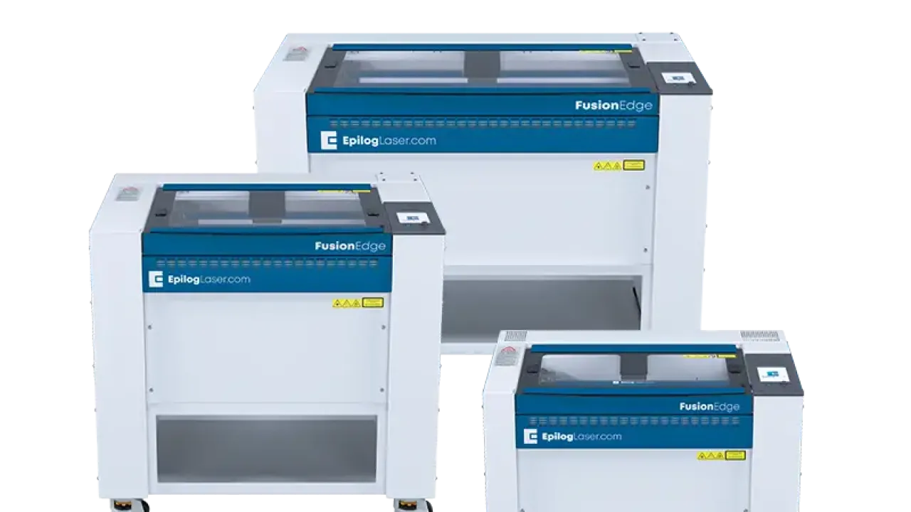 Epilog Fusion Edge 12, 34, and 36 laser engraving machines