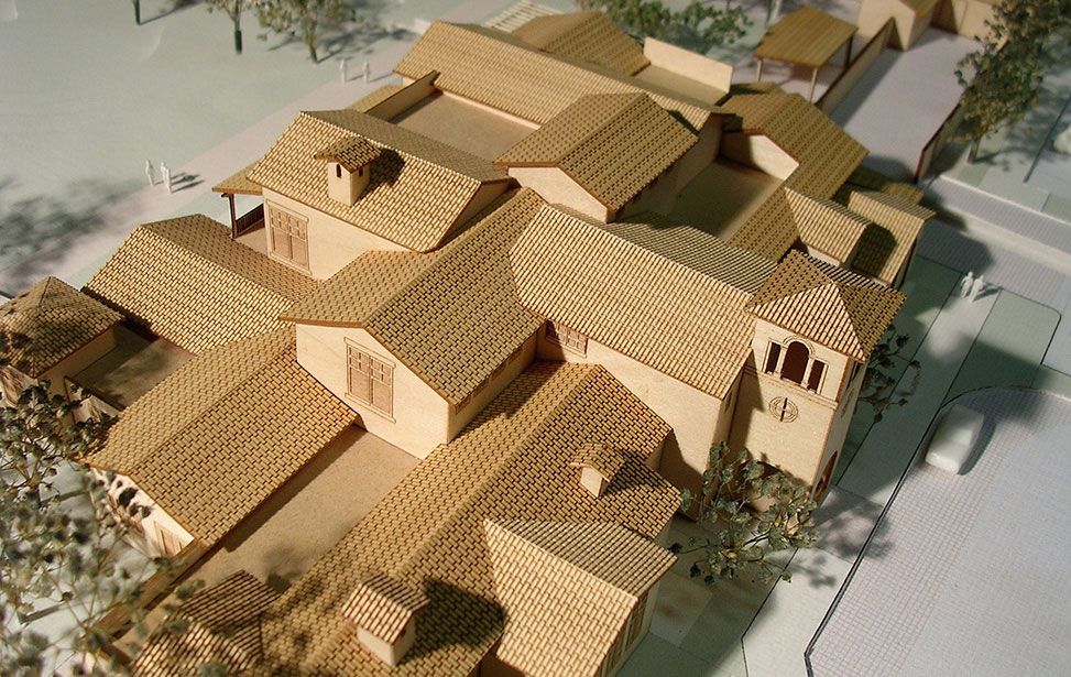 Architektonischen Modell eines Weinguts, Dachansicht