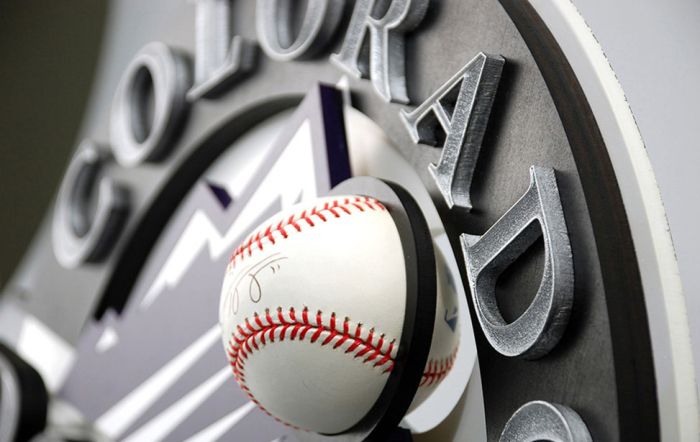 Detail of Laser Cut Rockies Sign