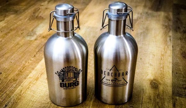 Botol Bir Growler Tahan Karat Ditandai dengan Laser CO2