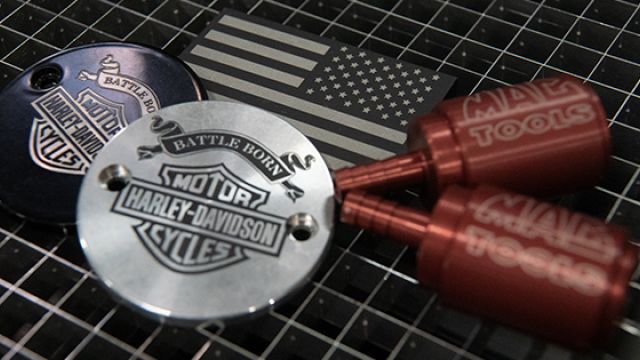 CO2 laser marked metal part