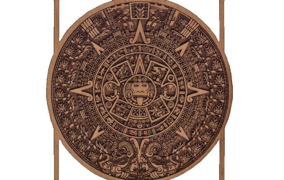 Laser Engraved Aztec Calendar