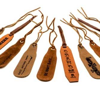 laser engraving leather bookmarks