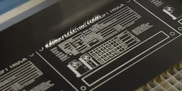 engraving data plates on anodized aluminum with an epilog laser machine
