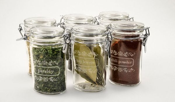 laser engraving glass spice jars