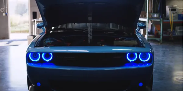dodge challenger with laser engraved customizations