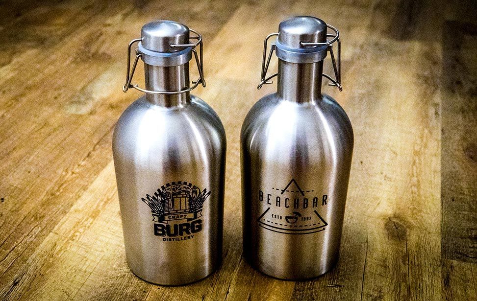 Botol Bir Growler Tahan Karat Ditandai dengan Laser CO2