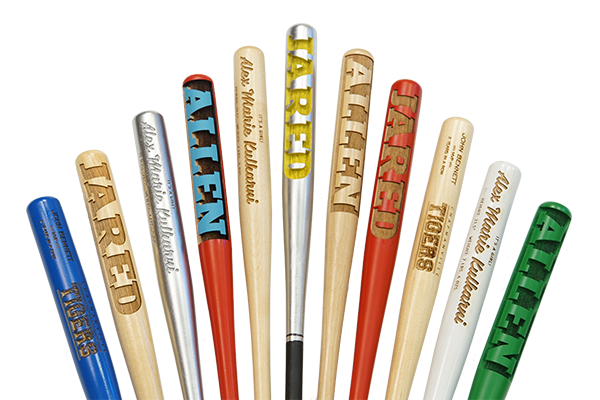 laser engraved minature baseball bats