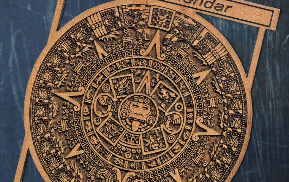 highly detailed aztec engraving