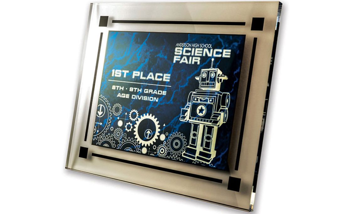 Premio Fiera della Scienza inciso al laser