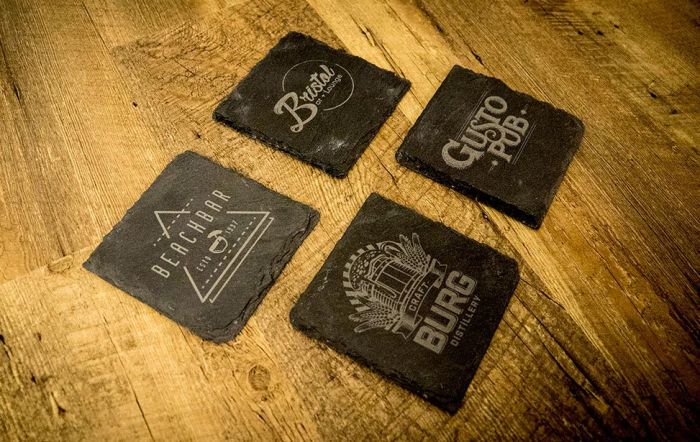 Engraved Slate Coaster Set